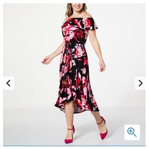 C Wonder by Christian Siriano On/Off Shoulder Flounce Dress